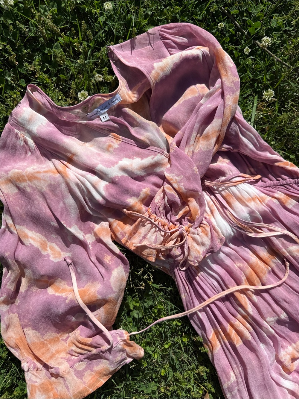 Young Fabulous & Broke Pink and Cream Tie-Dye Maxi Dress - Picture 4 of 6